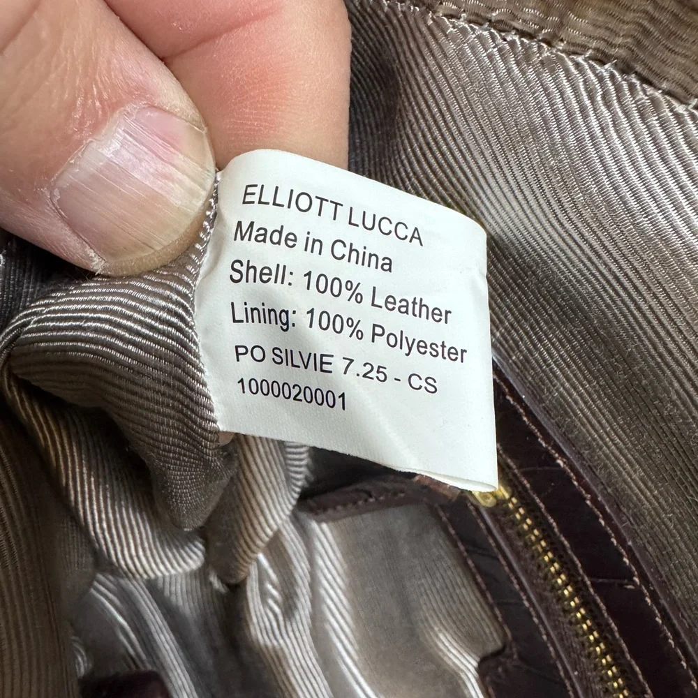 Elliot Lucca Elegant Brown Leather Handbag - Picture 9 of 13